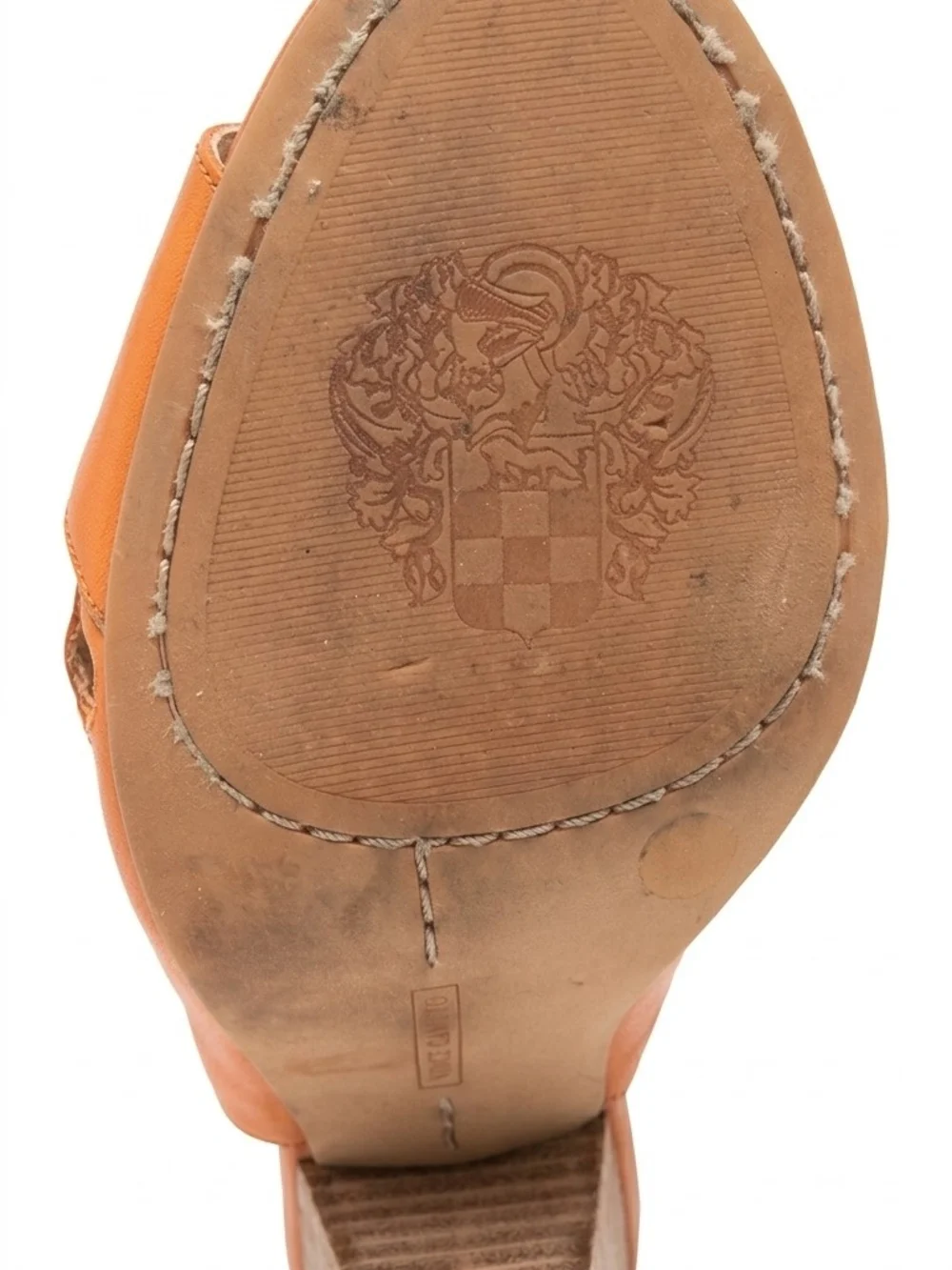 Vince Camuto Estelli Tangerine Orange Leather Cage Heels Size 8.5